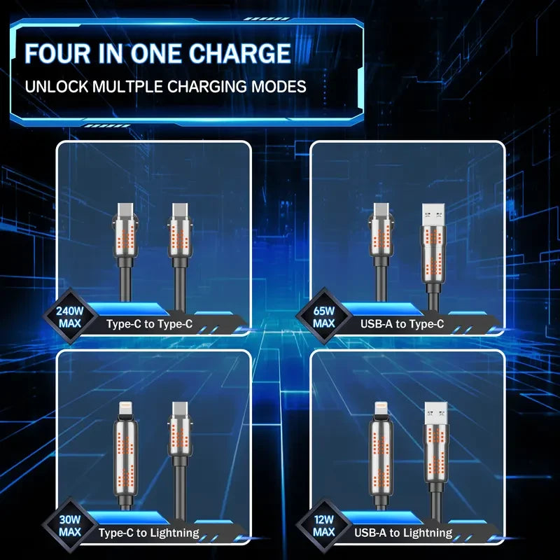 240W 4-in-1 USB-C Cable